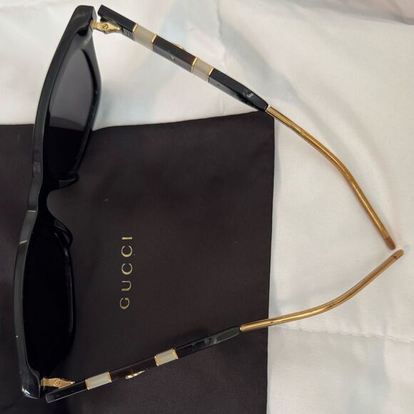 Gucci Black&Gold Mother of Pearl Sunglasses Retro main image 5